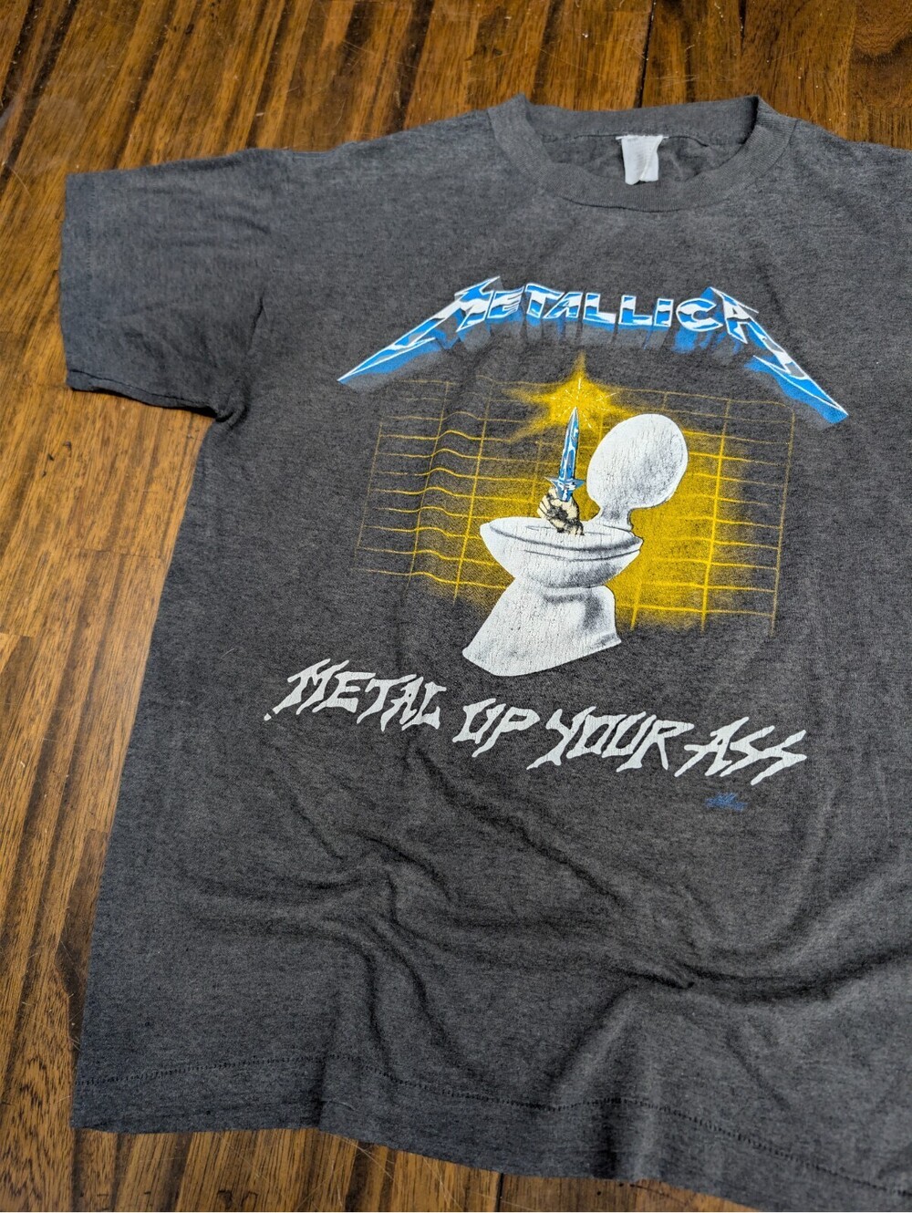 Metallica Metal Up Your Ass Vintage Shirt Heather Grey Large